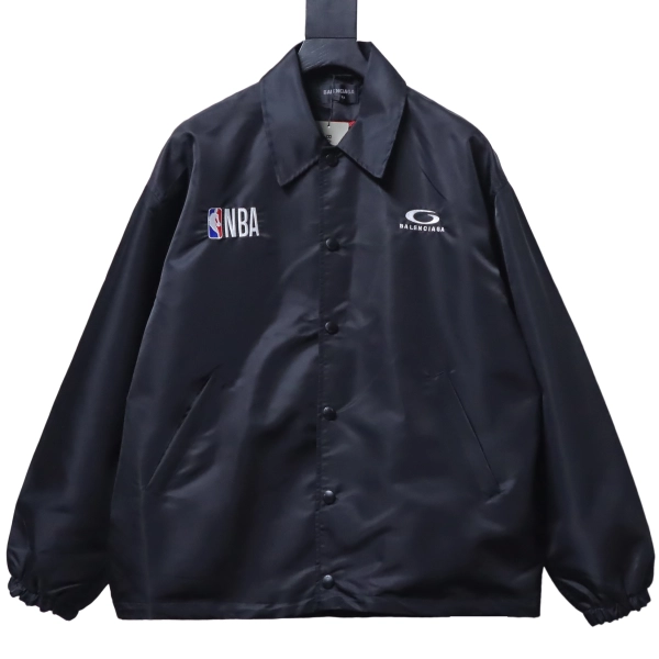 Balenciaga Clothes  BLCG 26SS NBA Co-Branded Waterproof Nylon Collared Coach Jacket