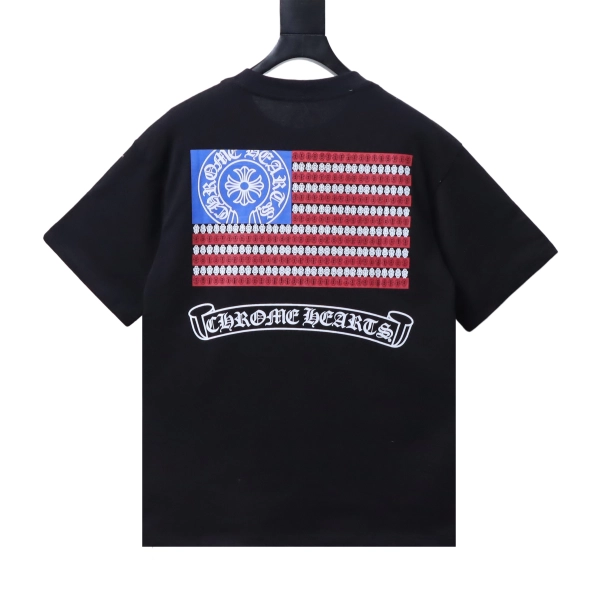 Chrome Hearts Flag Print Short-Sleeve T-Shirt  black