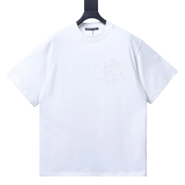 Chrome Hearts Sanskrit Cross Embroidery Crew Neck T-Shirt white