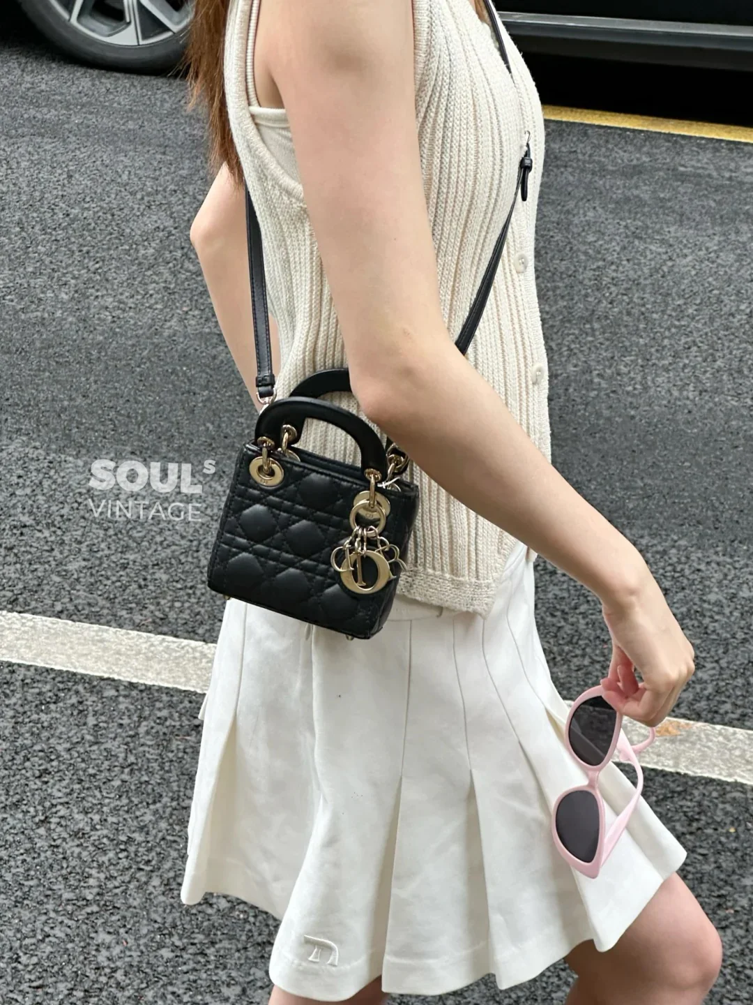 CD Mini Lady Bag Black Lambskin