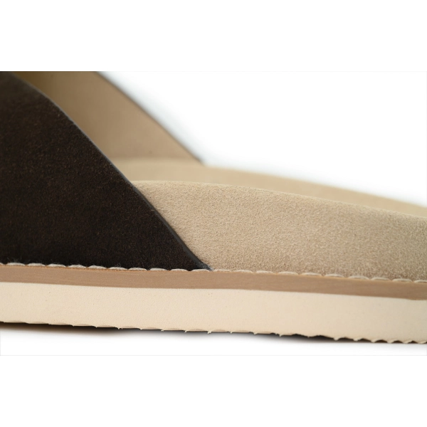 Brunello Cucinelli Suede Crisscross Slides Coffee