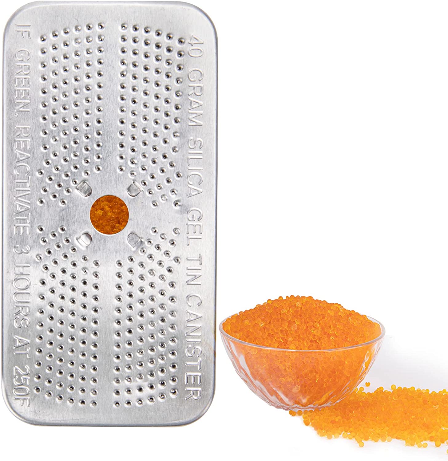 Silica Gel Desiccant Tin for Safe & Electronics, Anti-Rust Moisture Absorber for Cameras, Drones & Firearms
