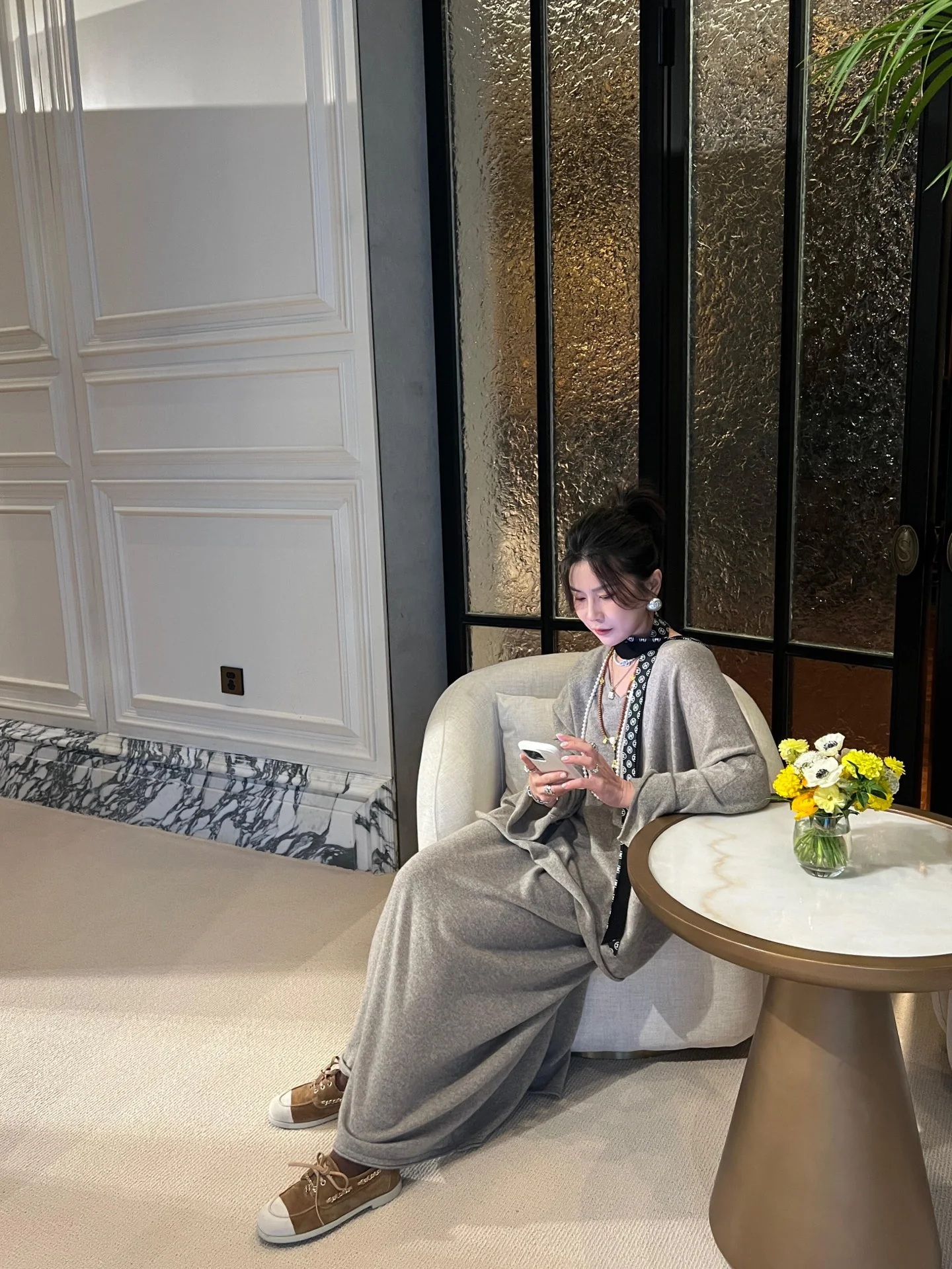 Chan New  Chain-strap flats