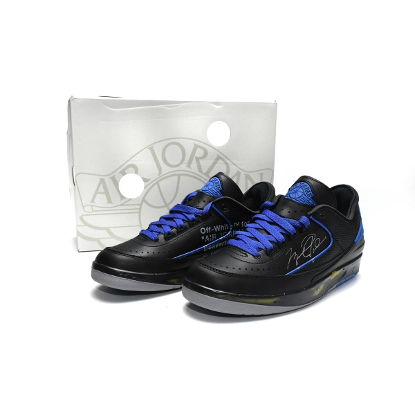 Off White x Air Jordan 2 Retro Low SP Black and Varsity Roy  DJ4375-004