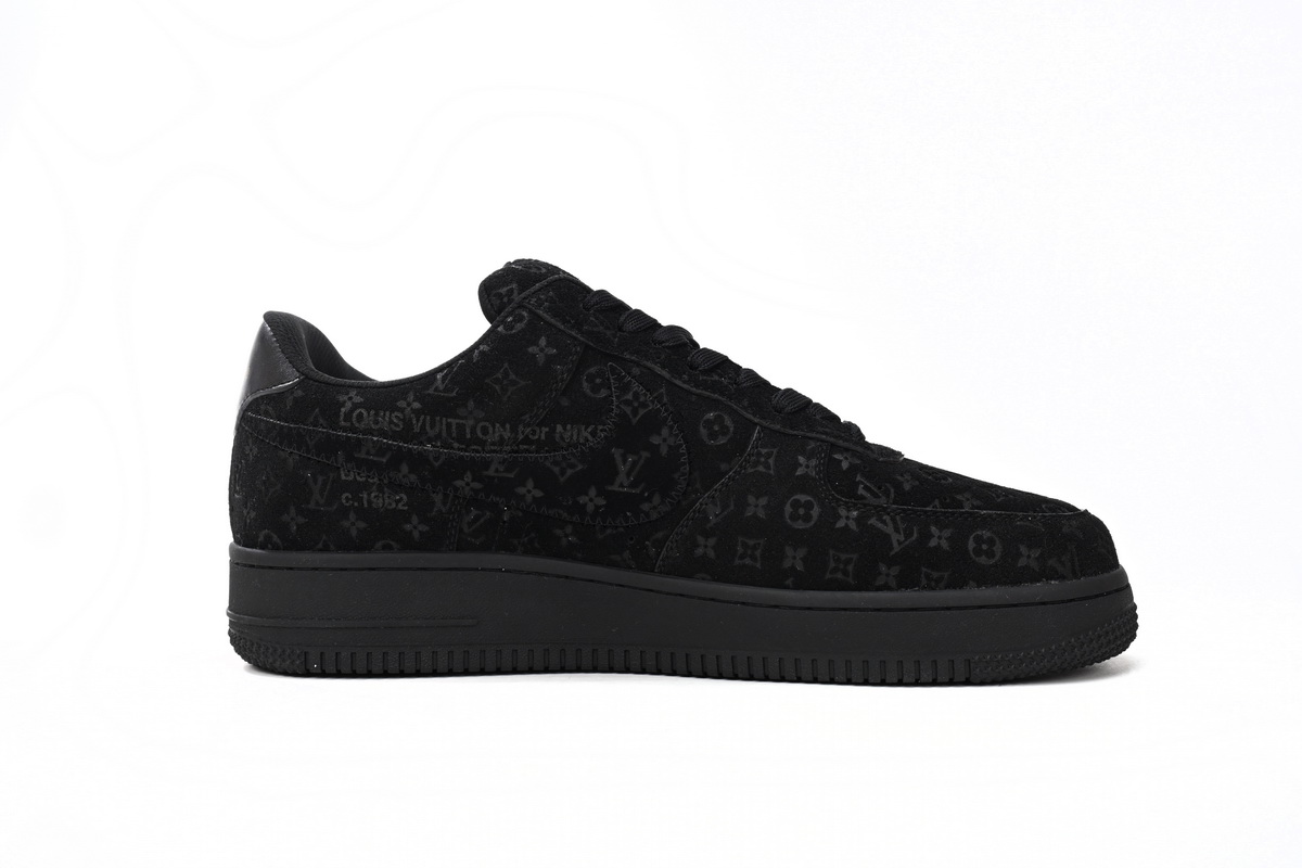 Pkkicks GOD BATCH LOUIS VUITTON x Nike Air Force 1 All Black 1A9VD7