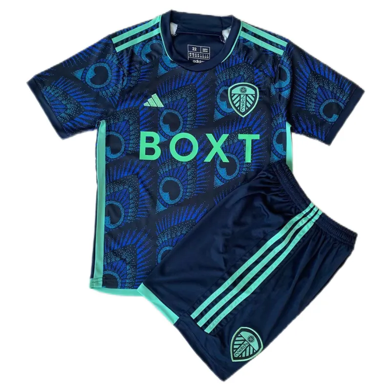 Kids Leeds United Away Kit Jersey+Shorts 2023-24