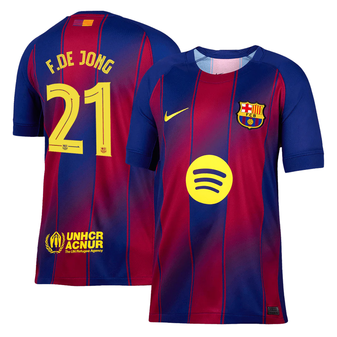 F.DE JONG #21 Barcelona Home Soccer Jersey 2025/26 - UCL