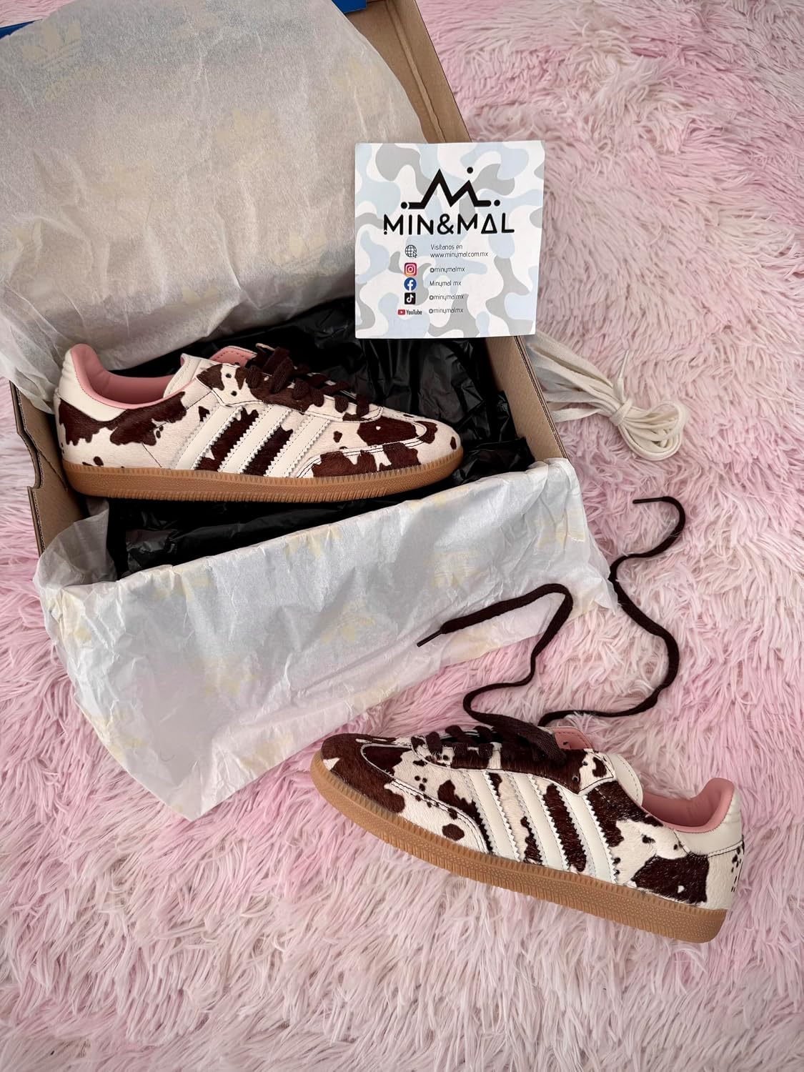 adidas Samba OG Cow Print, JR1256, Cow Print (Dark Brown/Off White, JP Shoe Size System, Adult, Women, Measurement, 25.0 cm)