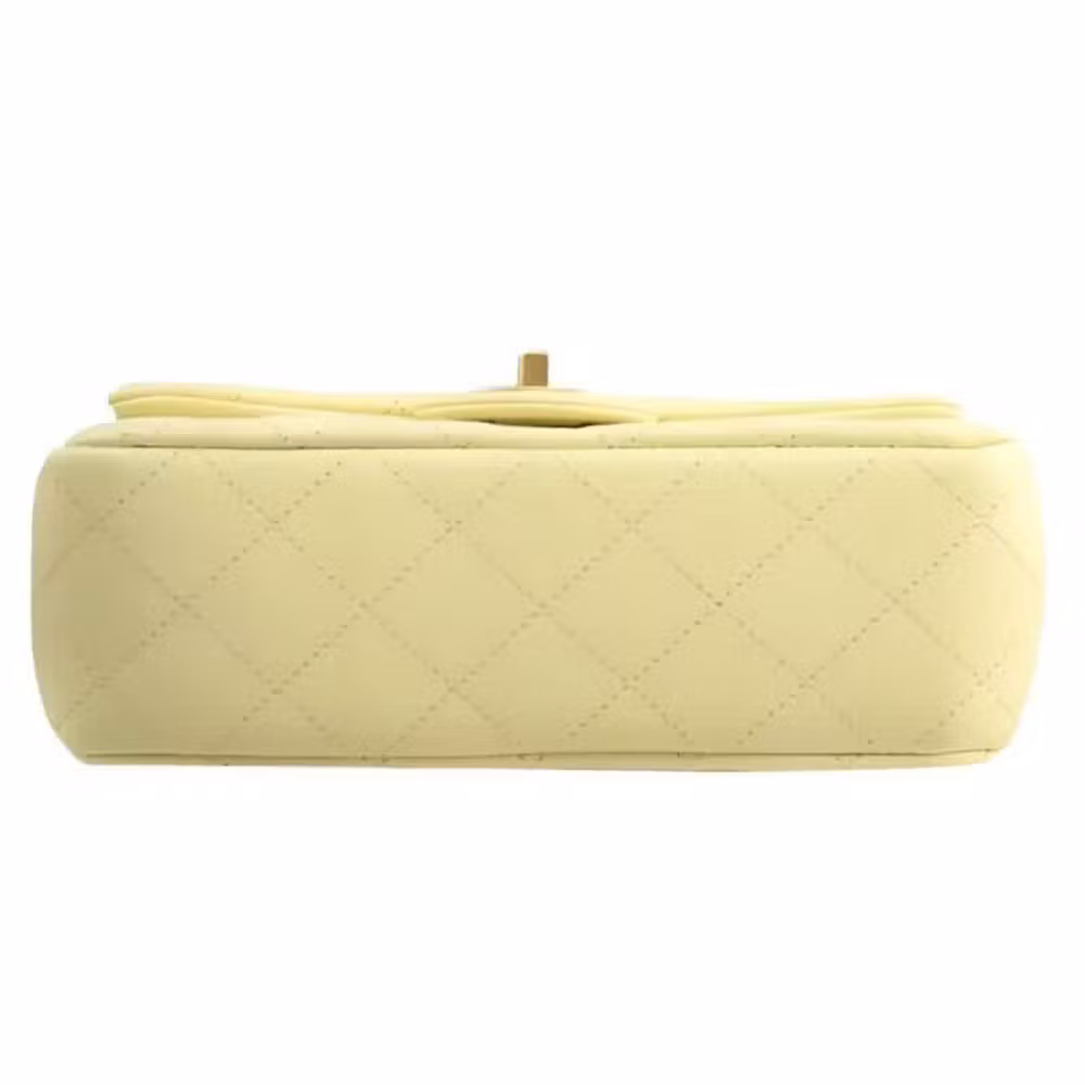 Chanel (CHANEL) Women's Bag Camellia Diamond Adjustable Buckle CF Chain Bag Shoulder Messenger Bag Square Fatty Women's Gift Yellow AS4040-B10716-NN289