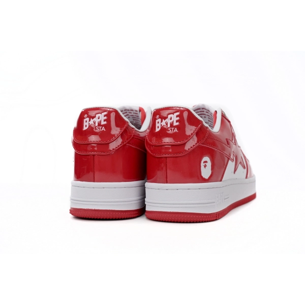 Cheap Fake BapeSta Low Red And White Mirror Surface 1170 191 022