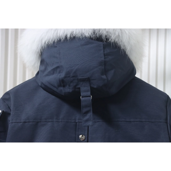 Moose Knuckles  Debbie Shearling Bomber Jacket Dark Blue With A Pom-Pom