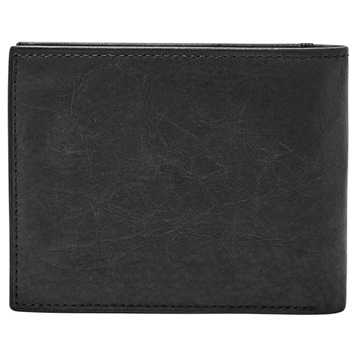 UUH- Black Men's Everett Leather Bifold with Flip ID Wallet
