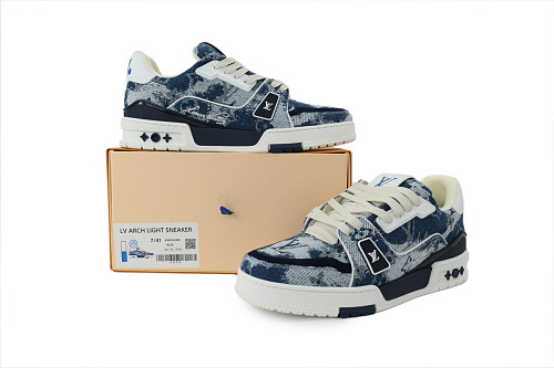 Pkkicks God Batch Louis Vuitton Sneakers Blue Denim Fabric (NFC)