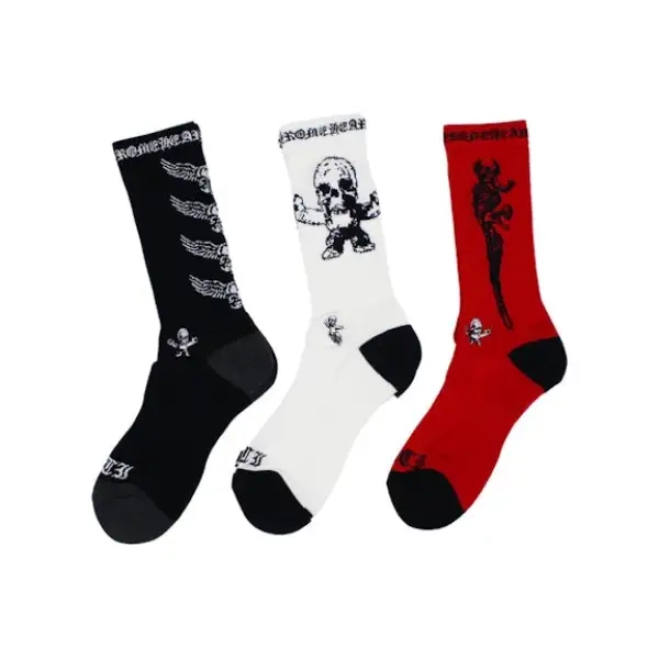 Chrome Hearts Foti Socks Black/White/Red