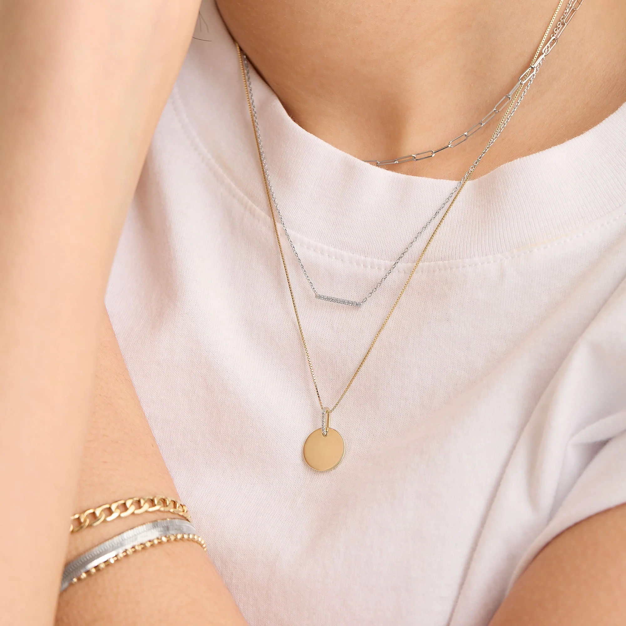 Disc Pavé Diamond Engravable Charm