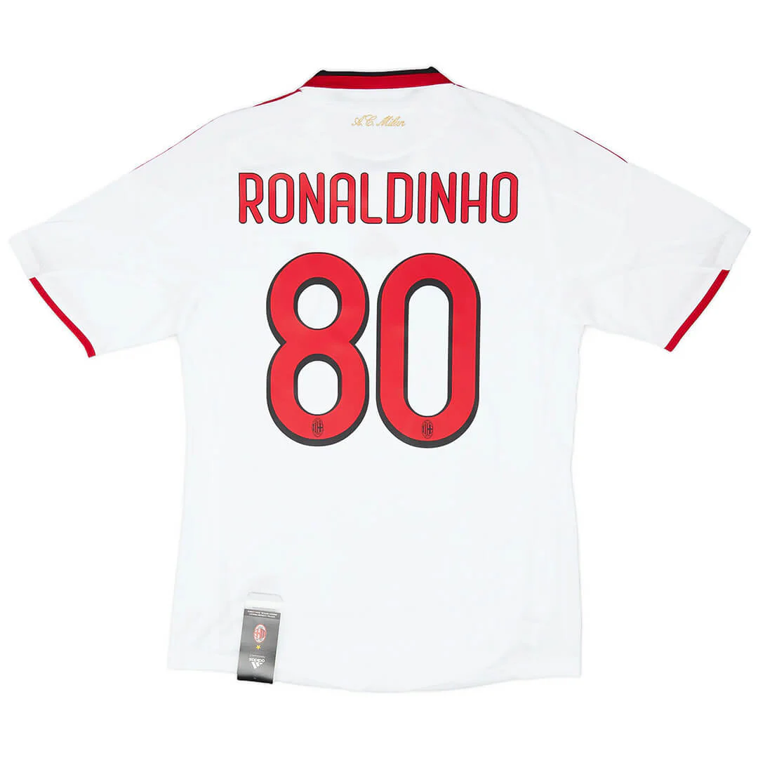 Ronaldinho #80 AC Milan 2009/10 Away Retro Soccer Jersey