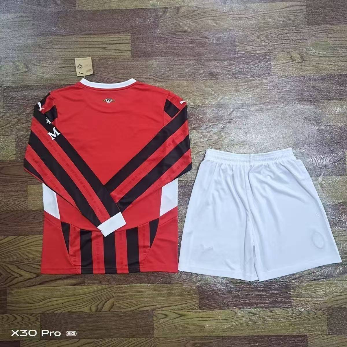 AC Milan 25-26 home long sleeved jersey children's set
