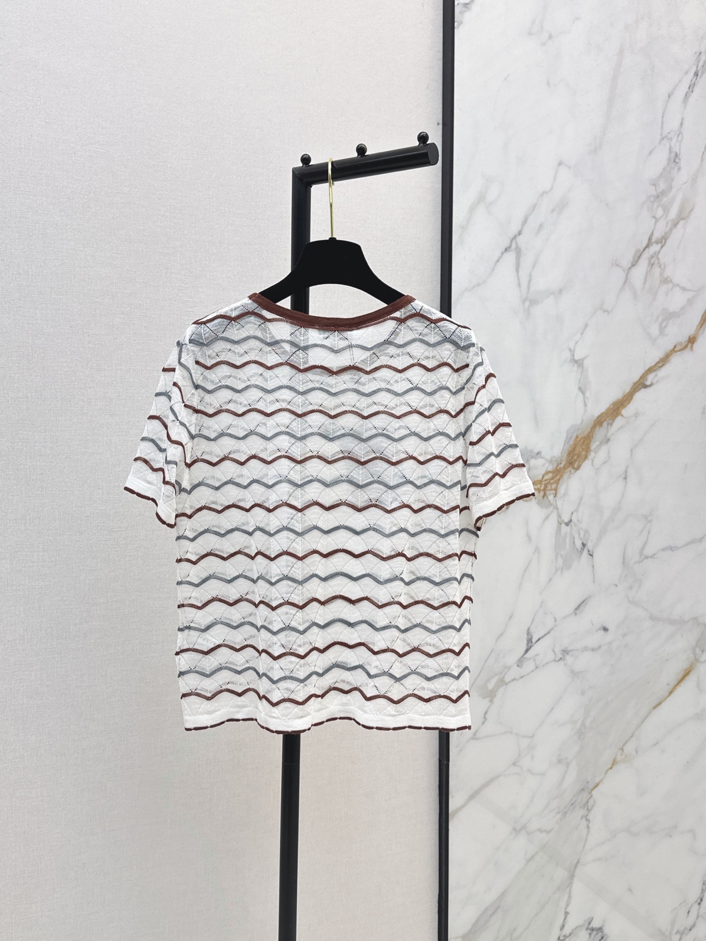 Chan New Wavy Pattern Knit Short Sleeve