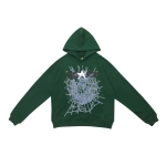 Sp5der Logo Hoodie Green