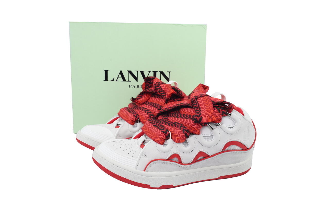 Lanvin Curb Sneakers White Red