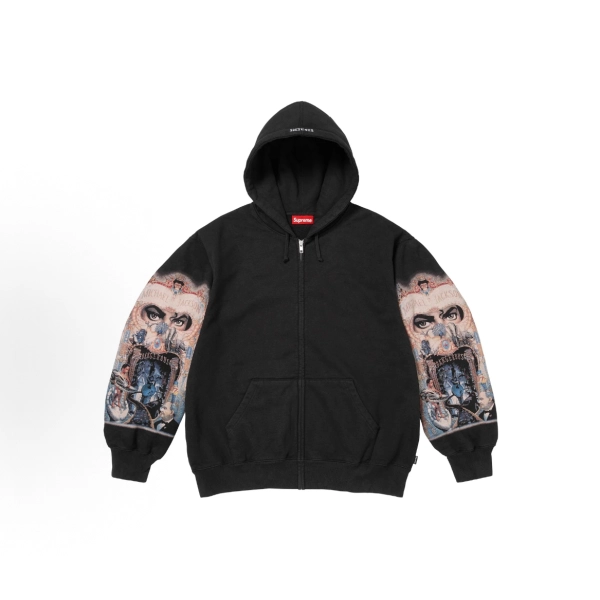 Supreme Michael Jackson Dangerous Zip Up Hooded Sweatshirt  black