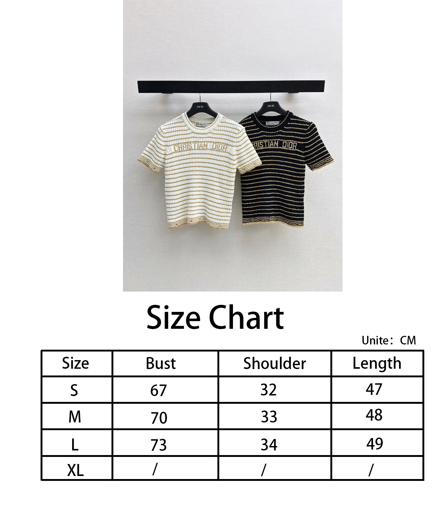 CD NEW stripe short sleeve sweater