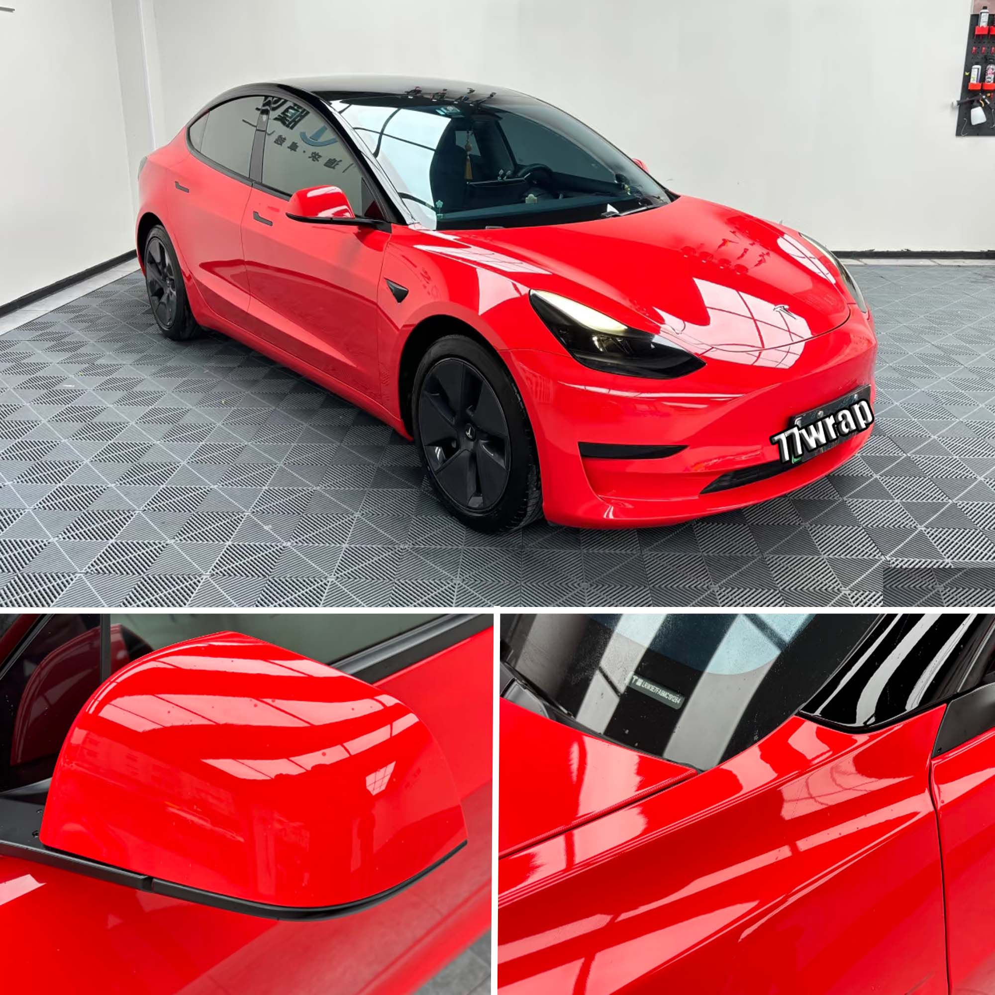 (PET) Whole Car Wrap - Piano Ferrari Red 65ft x 5ft
