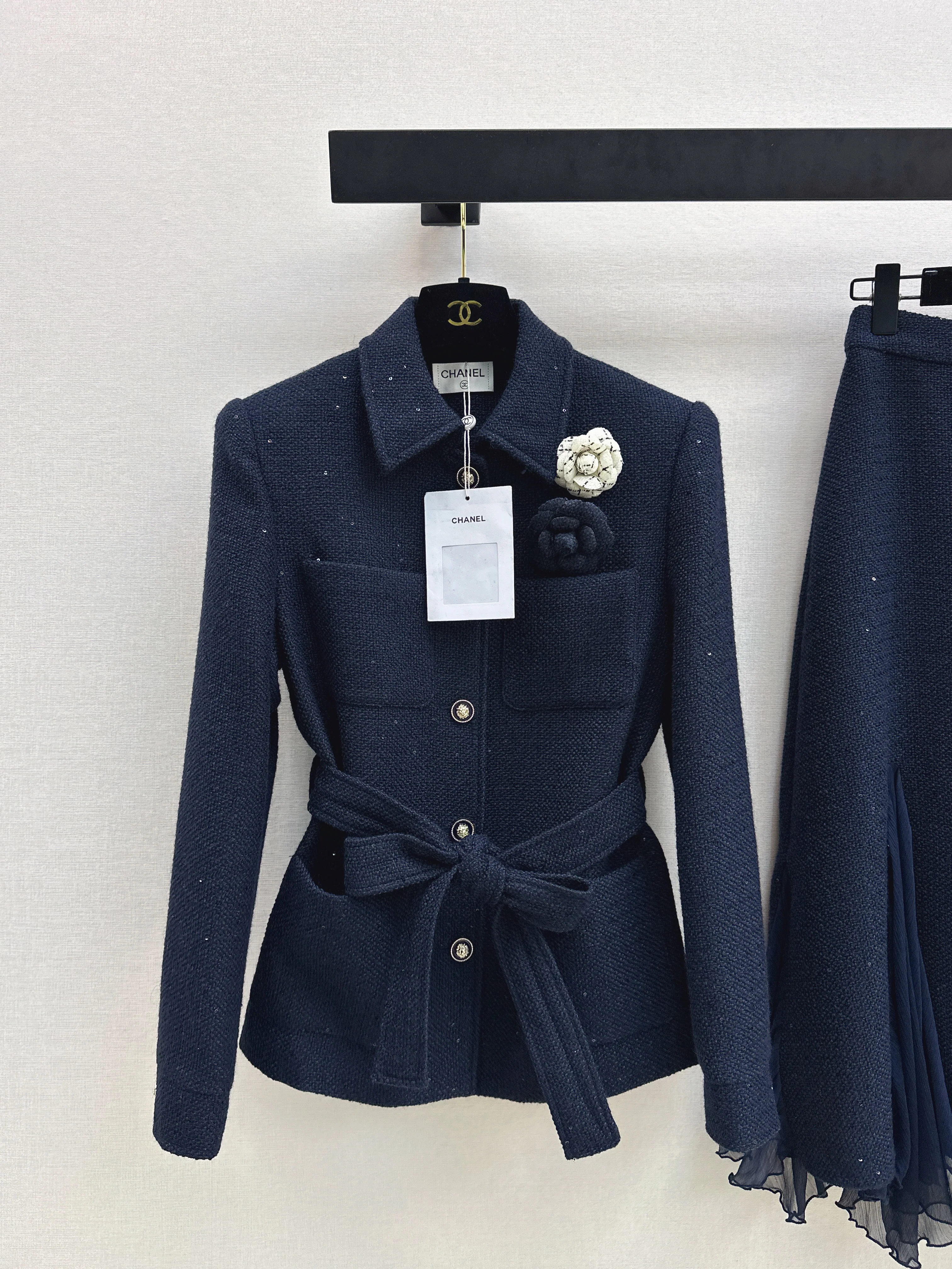 Chan NEW 3d floral woven jacket