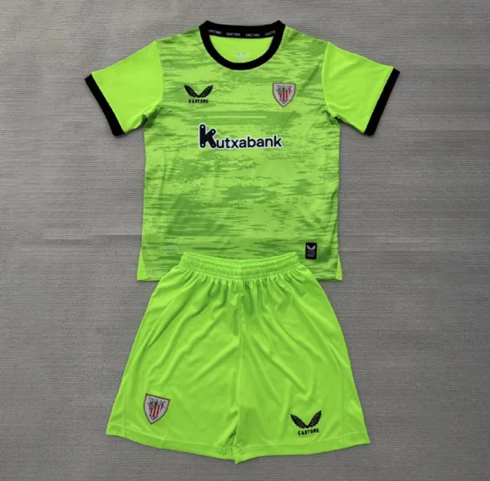 Kids Athletic Bilbao Green Goalkeeper Jersey Suit 26/27