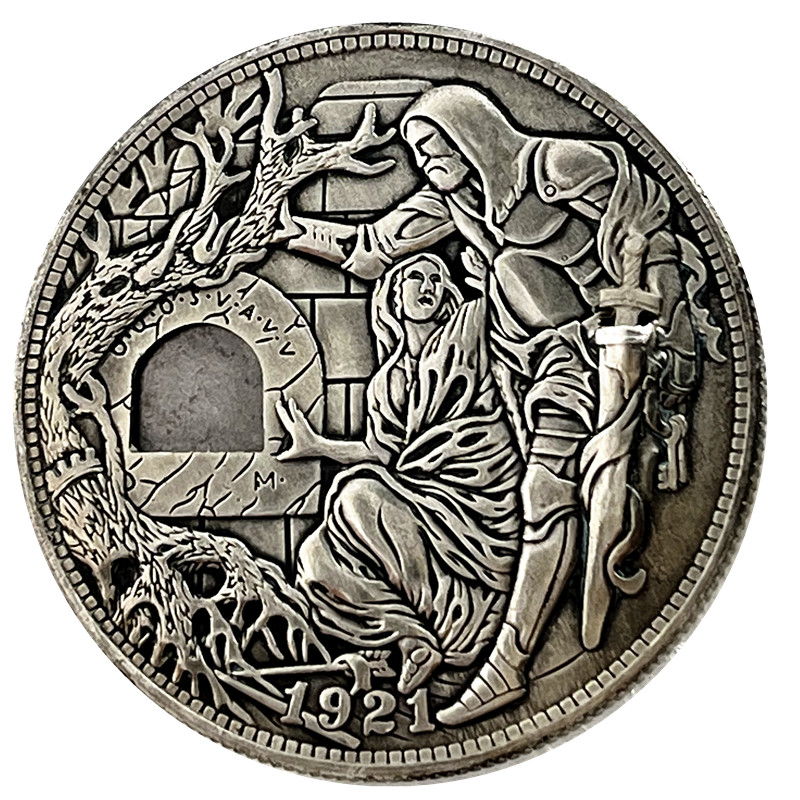 USA Movable Mechanical Coin Roman Booteen Hobo Nickel Morgan Dollar Holy Grail Wandering Removeable Sword Amazing Art Collectible Creative Gift Handmade Commemoration Coin