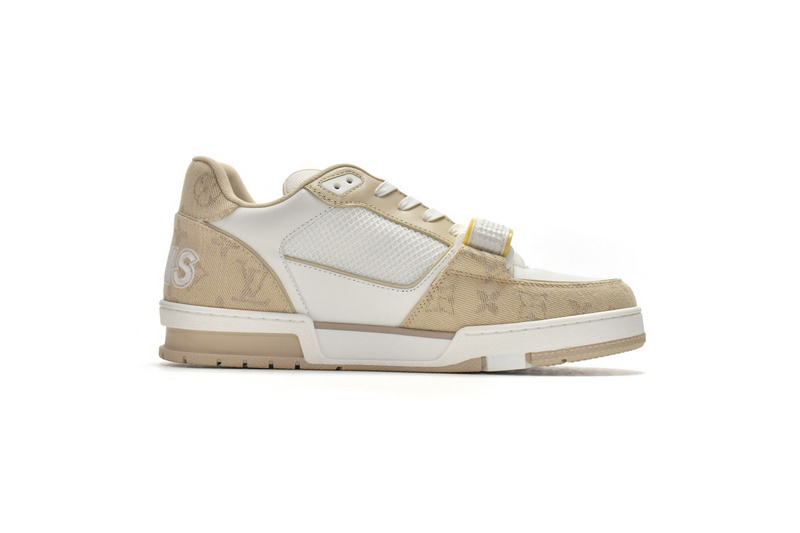 Pkkicks God Batch LOUIS VUITTON Trainer Beige Cloth Cover GO0220