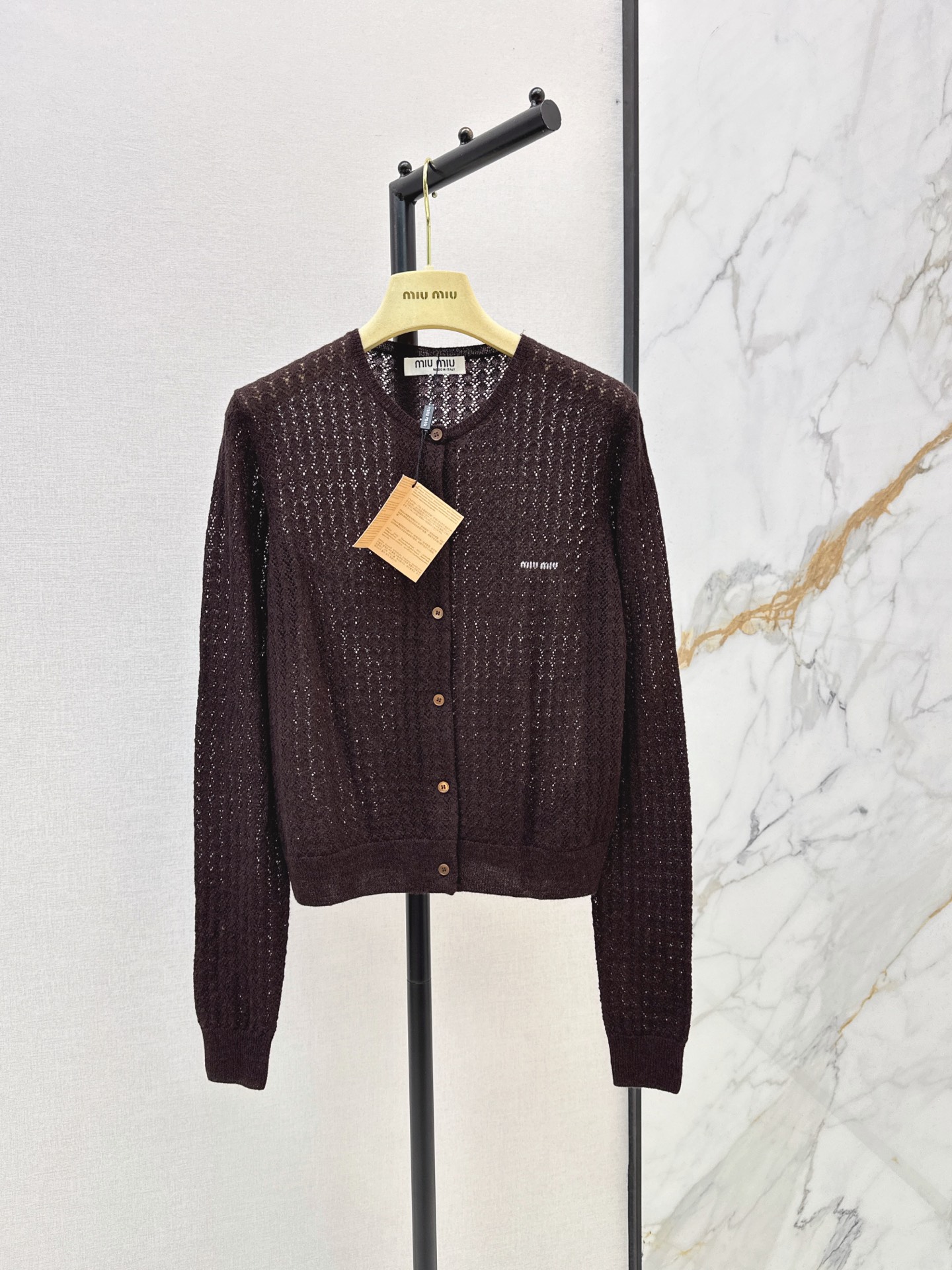 Miu New Hollow-knit cardigan