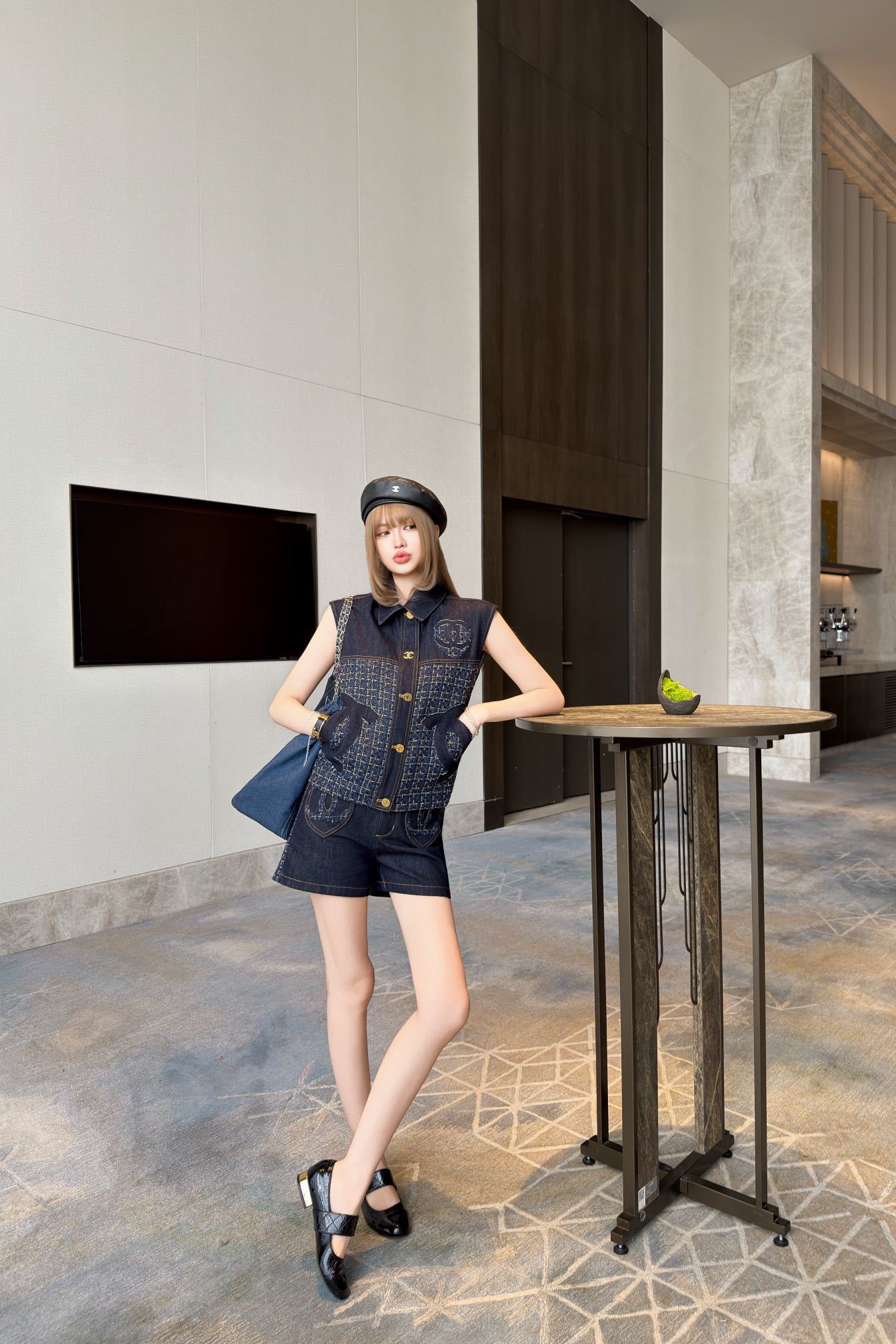 Chan New Woven denim Vest