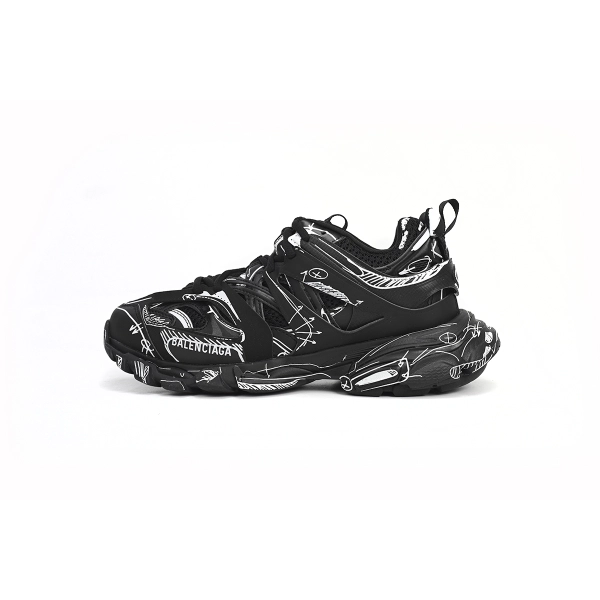Balenciaga Track Black Black-And-White Painting  542023 W3SR2 2315