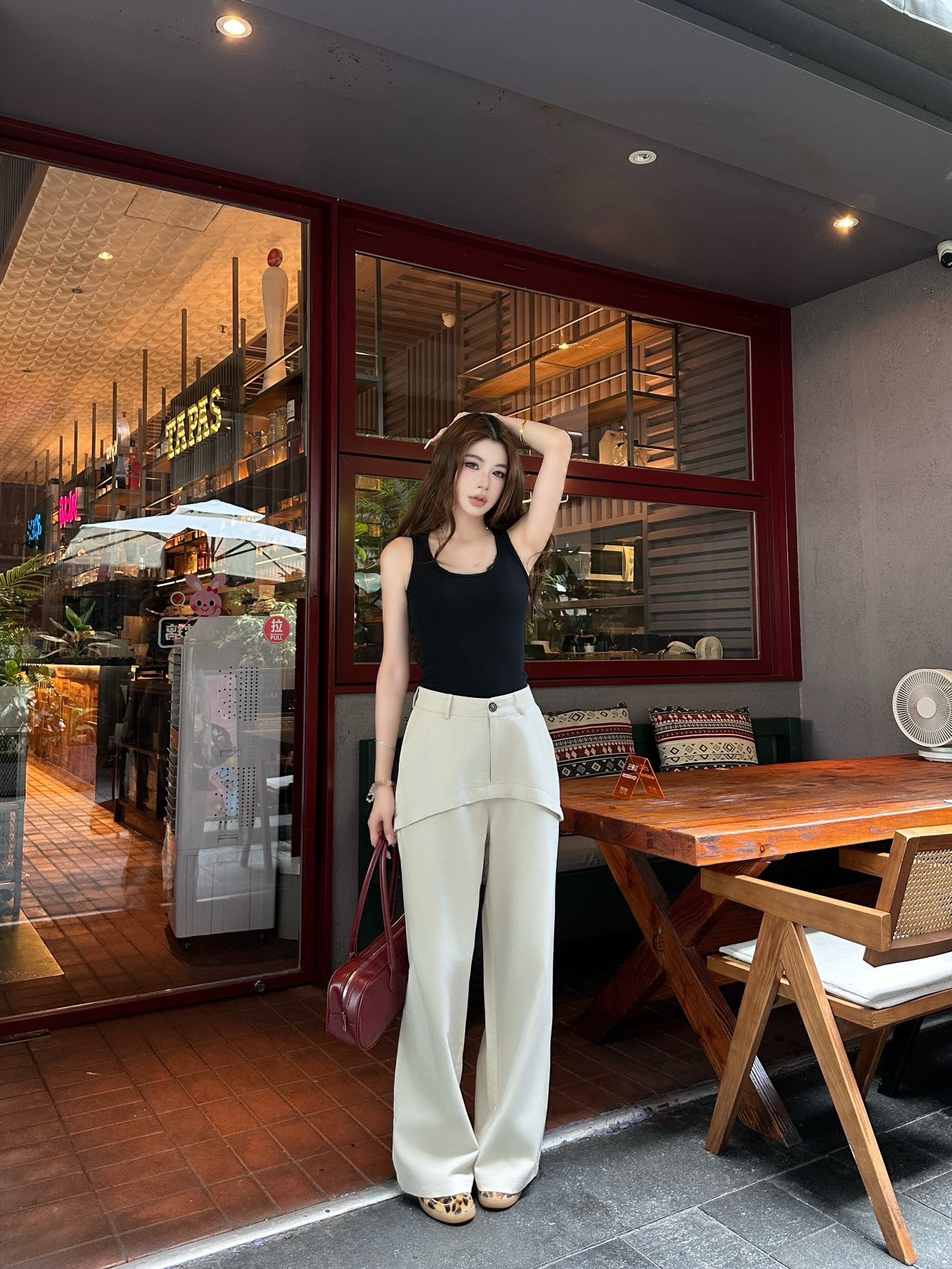 Loe New embroidered straight-leg pants