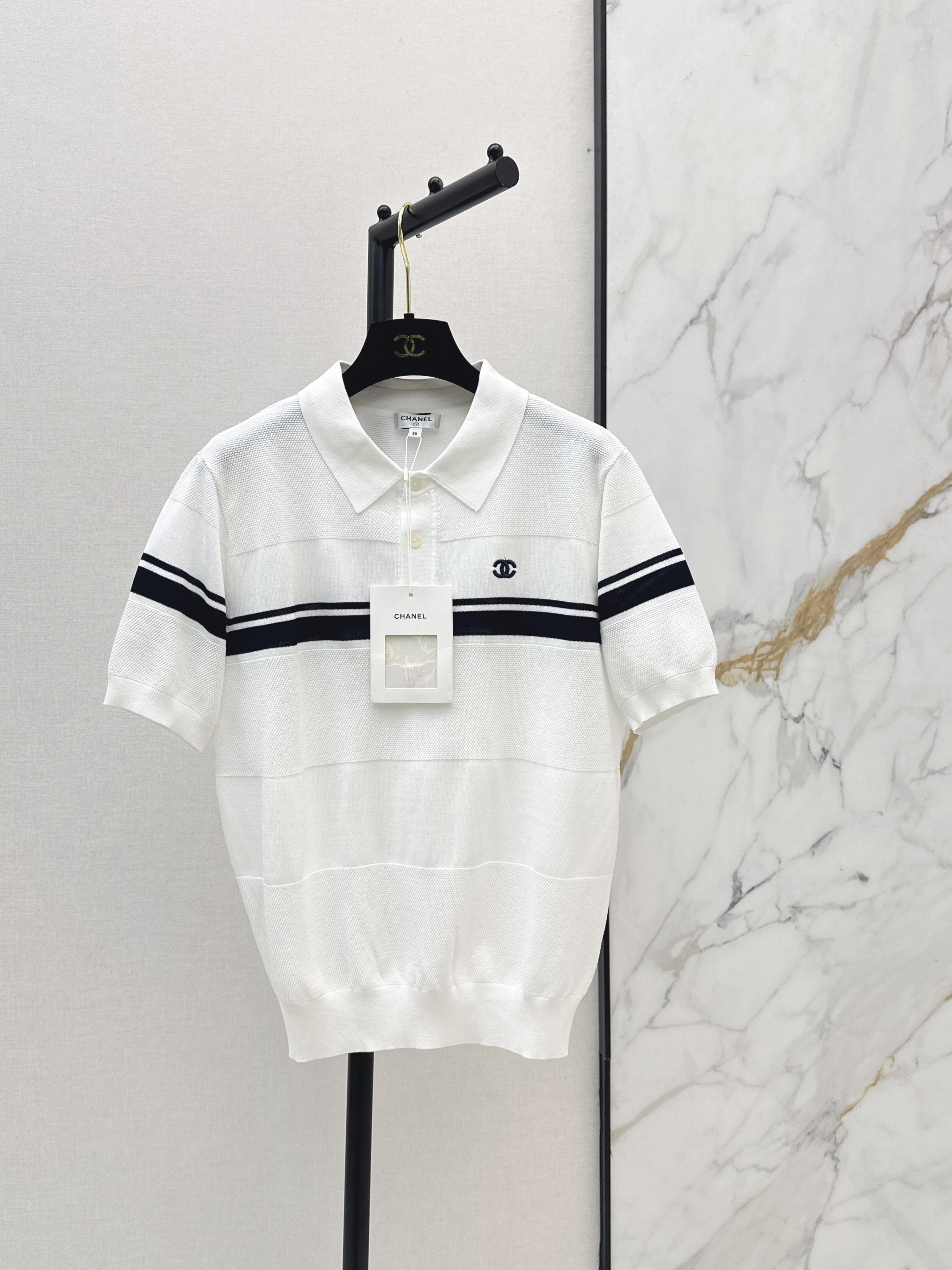 Chan New Jacquard Short-Sleeve Top