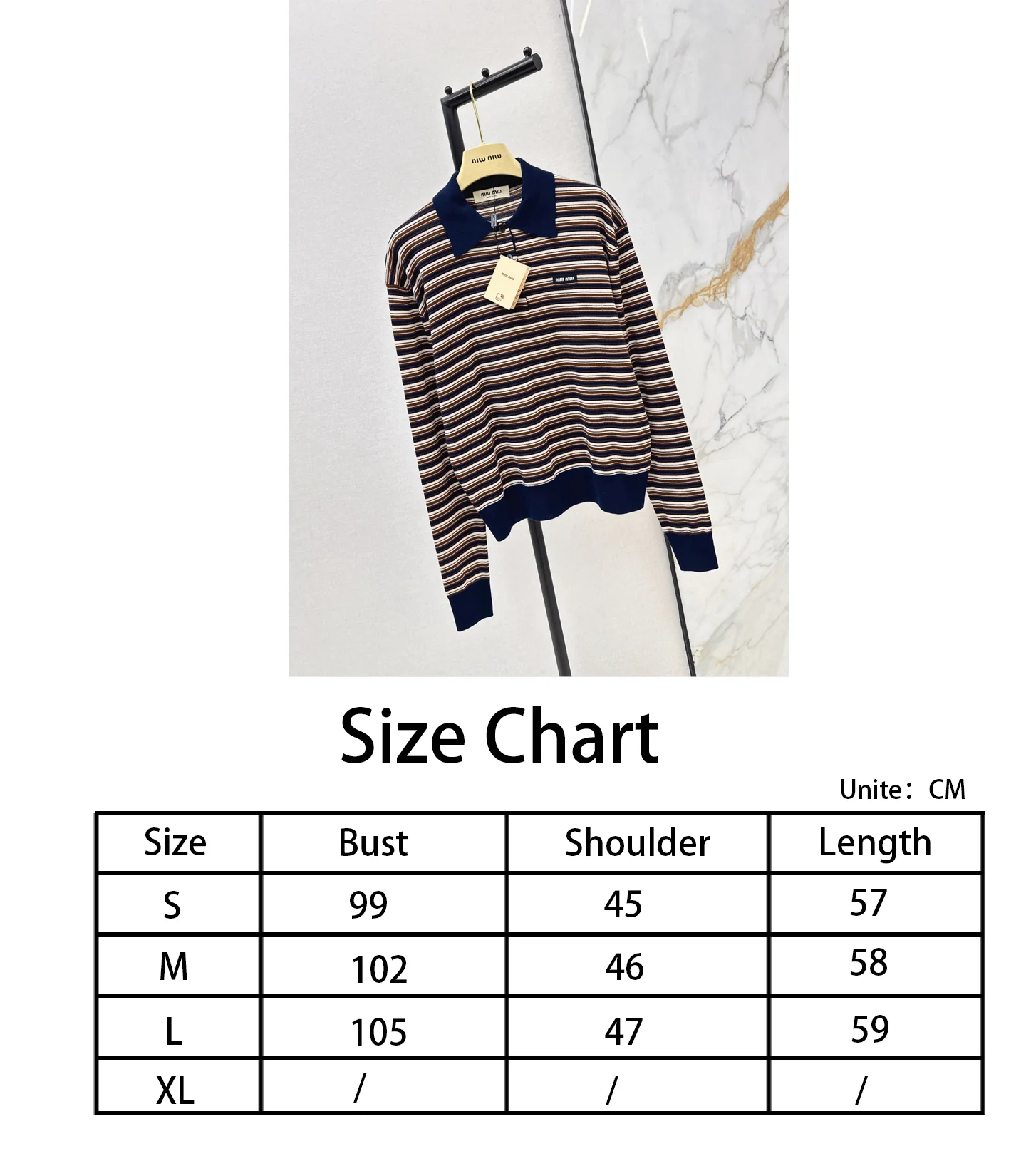 Miu NEW stripe polo sweater