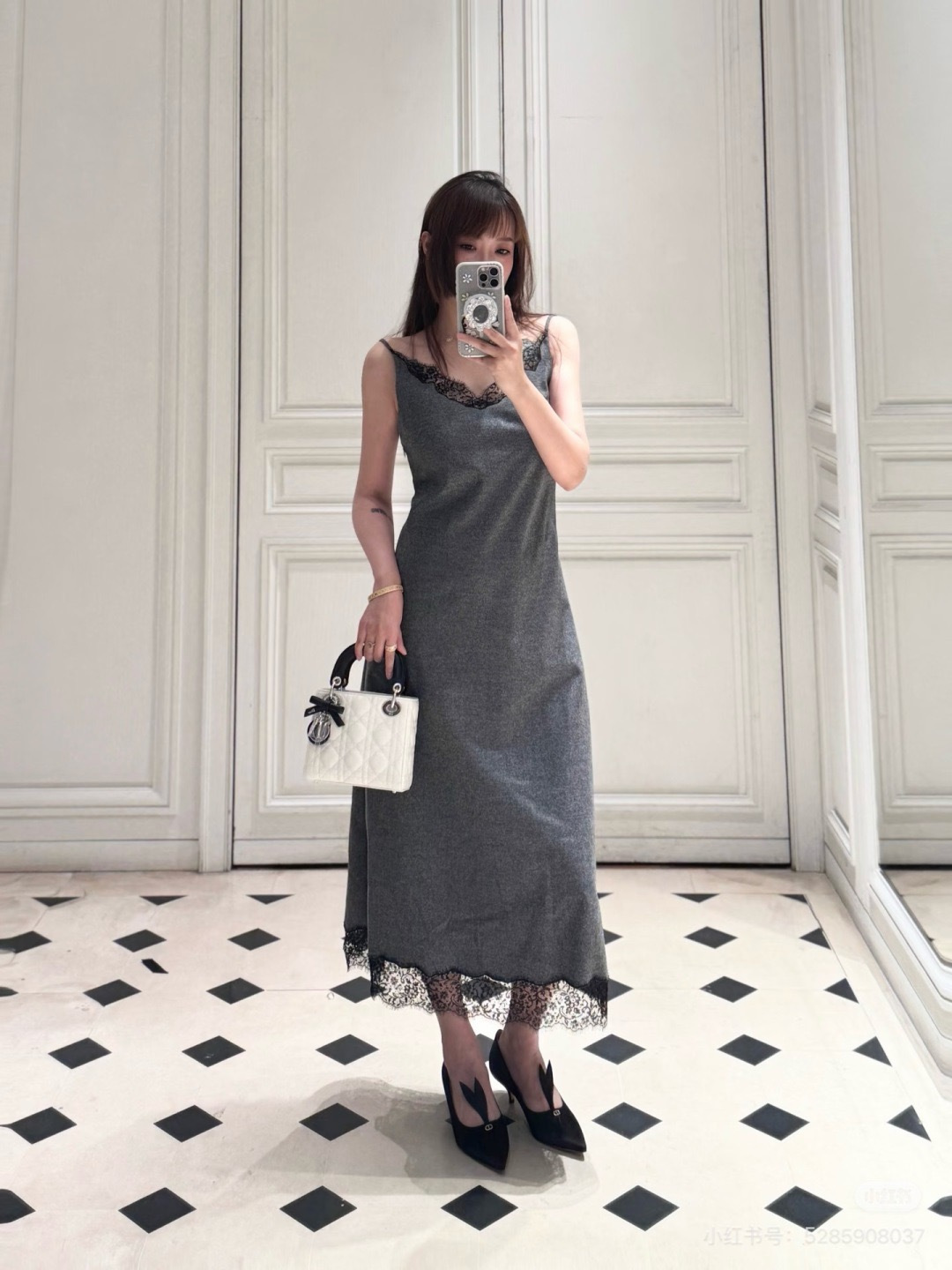 CD New Spliced lace camisole dress