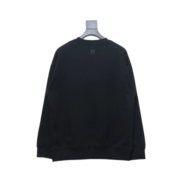 Loewe Hollowed-out Smiling Round-neck Hoodie Black