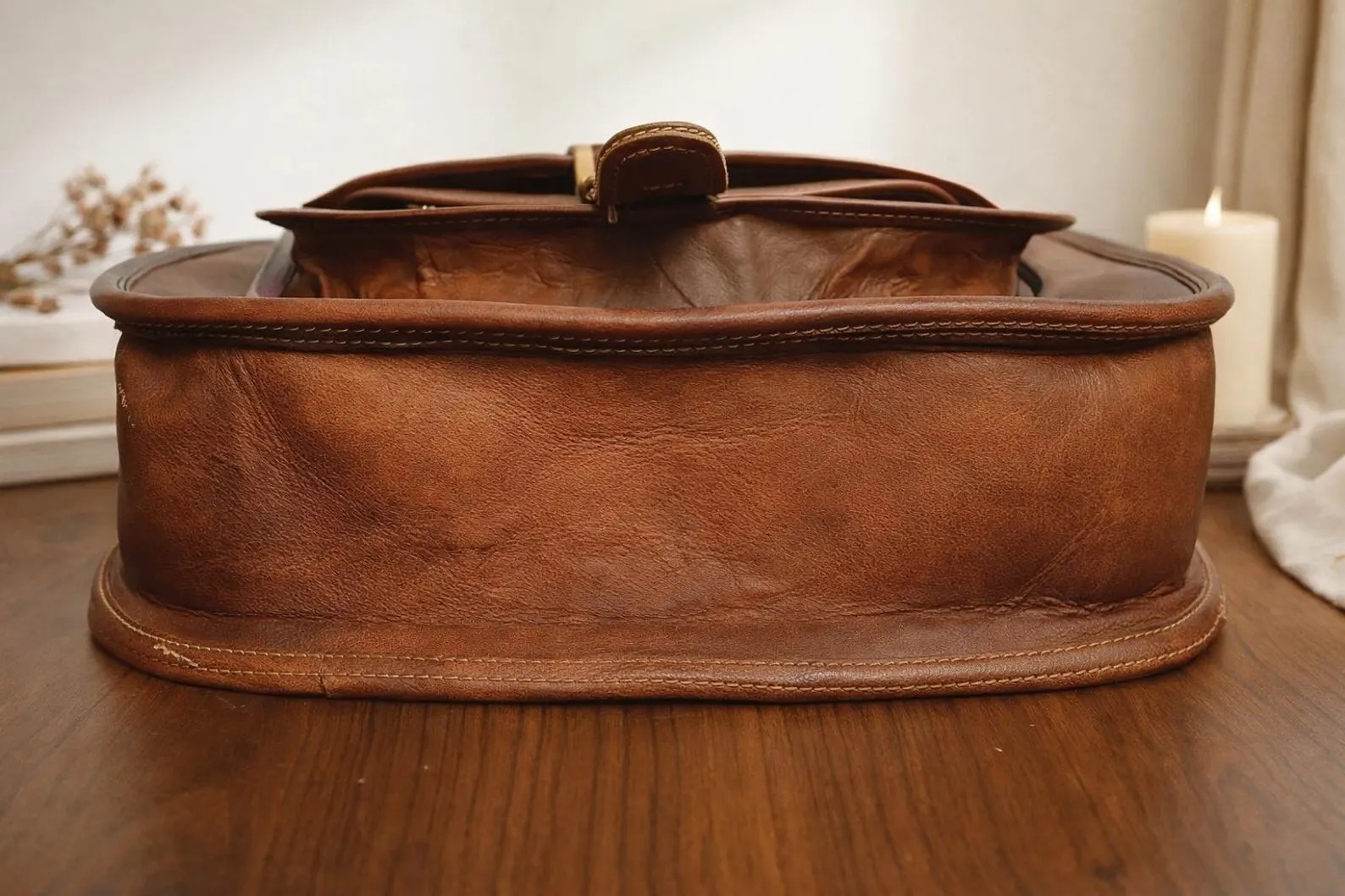 The Vintage Saddle Leather Crossbody Bag