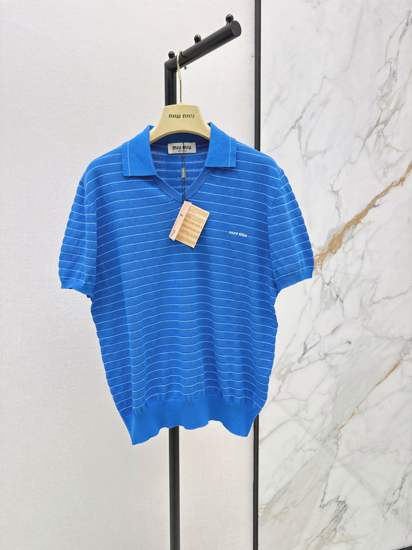 Miu New Striped Polo Shirt