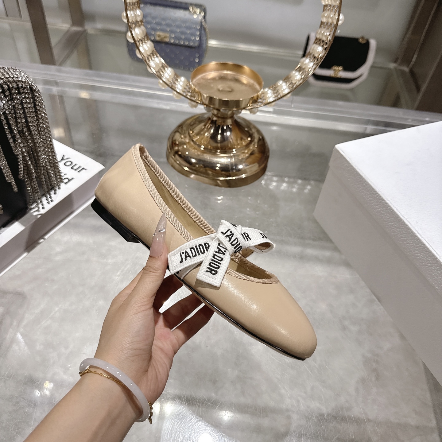 CD New Bow Ribbon Flats