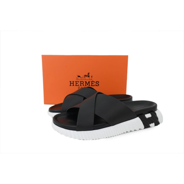 HERMES  Infra Sandals 'Black and White'