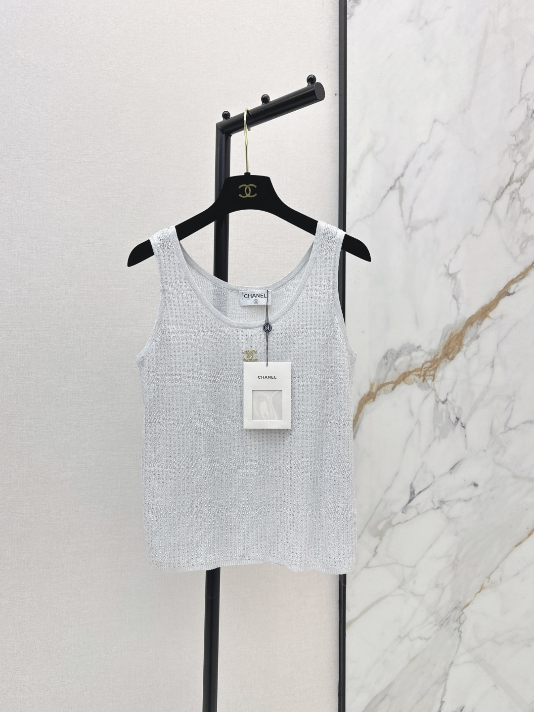 Chan New Rhinestone Knitted Vest