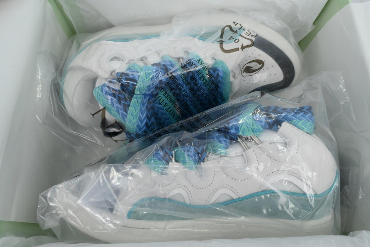 Lanvin Curb Sneakers White Blue