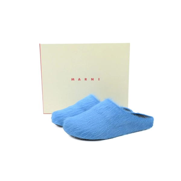 Marni Long-hair Calfskin Fussbett Sabot Blue SBMR000600P412200B50