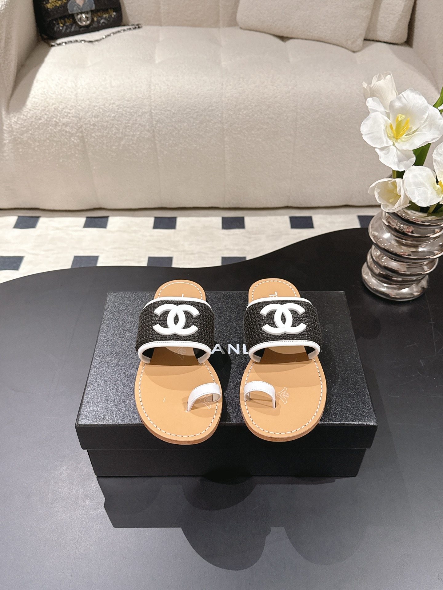 Chan New Straw slippers