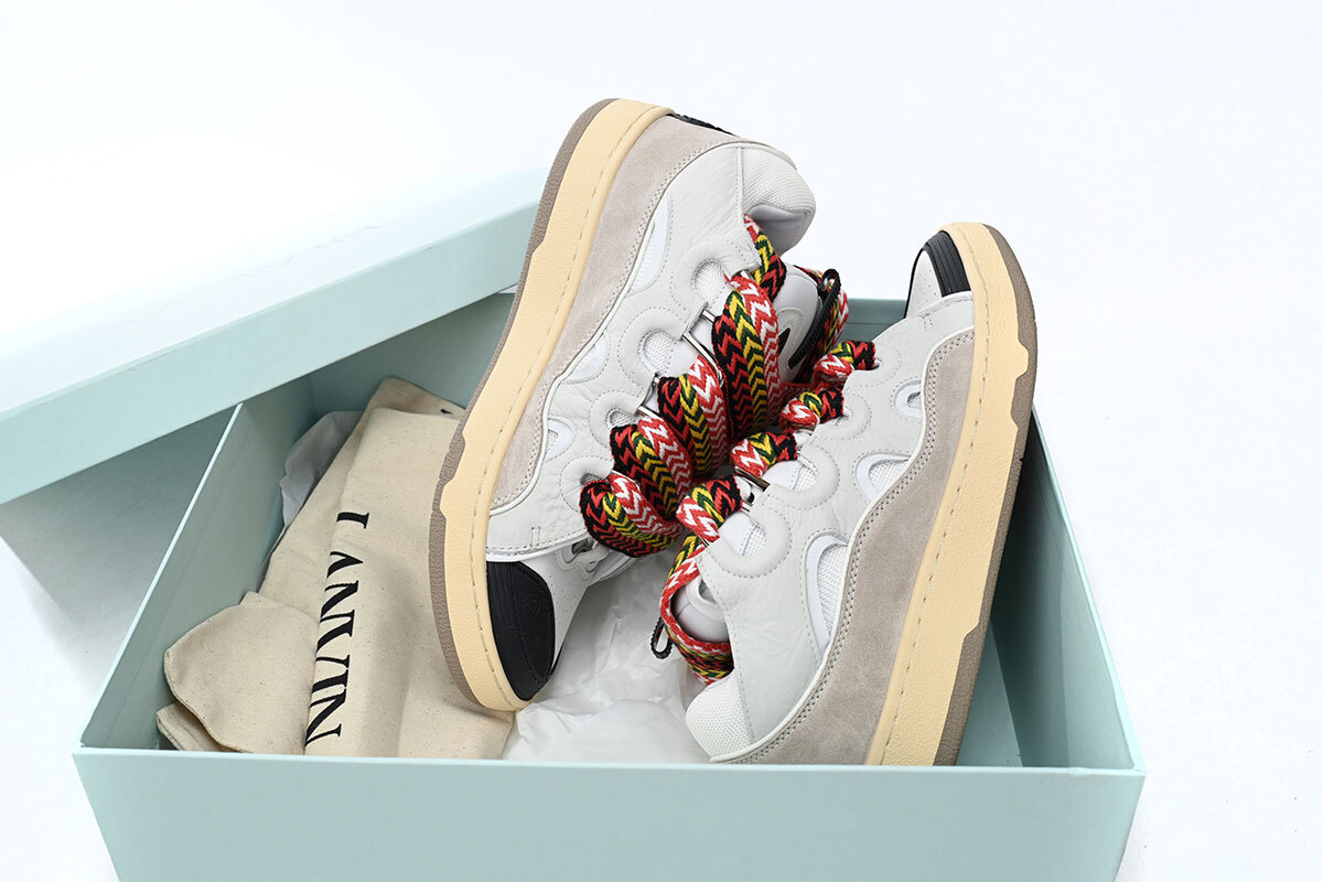 Lanvin Leather Curb White Black Gum