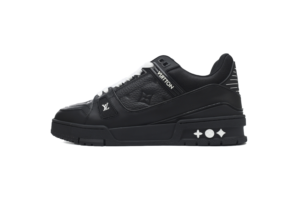 Pkkicks God Batch LOUIS VUITTON Trainer All Black Embossing 1AARER