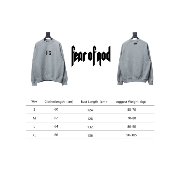 Fear of God FOG double line 24FW FG lettering round neck hoodie